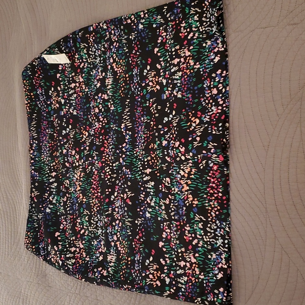 A-Line Abstract Floral Print Skirt